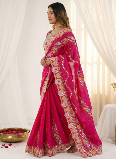 
                            Rani Silk Contemporary Saree