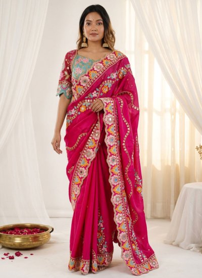Rani Silk Contemporary Saree
