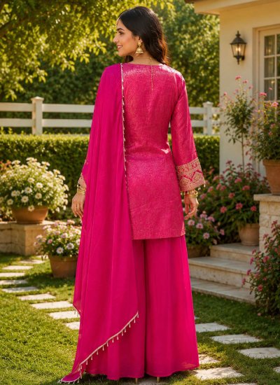 
                            Readymade Salwar Kameez Beads Jacquard in Pink Colour