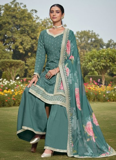 
                            Remarkable Silk Palazzo Salwar Kameez