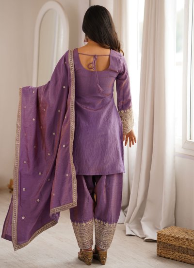 
                            Royal Purple Ceremonial Salwar Suit
