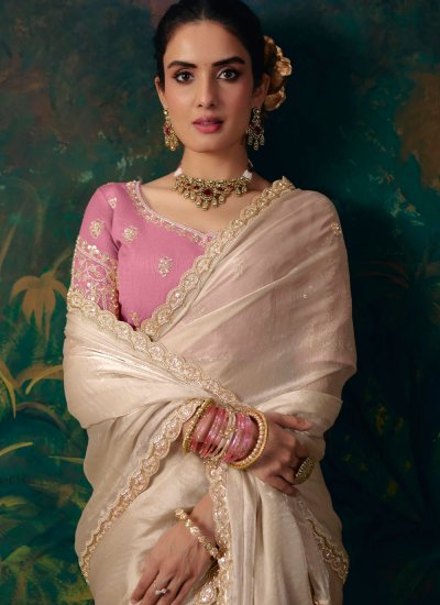 
                            Ruritanian Cream Classic Saree