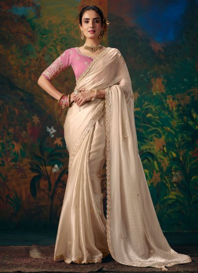 Ruritanian Cream Classic Saree