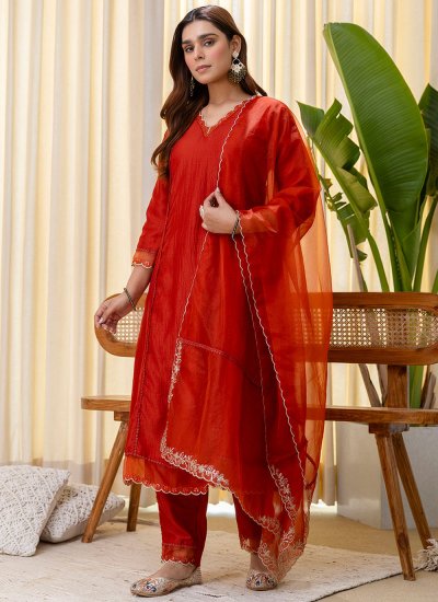 Ruritanian Embroidered Rust Salwar Suit 