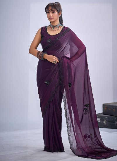 Saree Fancy Fandy in Purple Colour