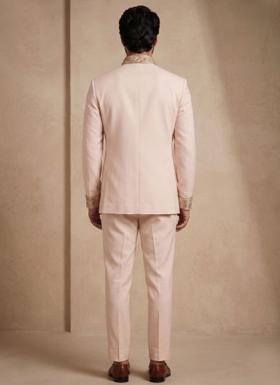
                            Satin Pink Beads Jodhpuri Suit