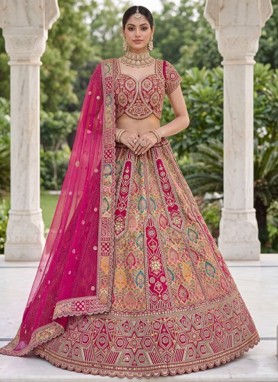 Scintillating Multi Colour Zari Silk Designer Lehenga Choli