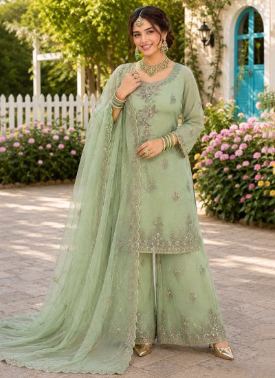 Sea Green Color Salwar Kameez