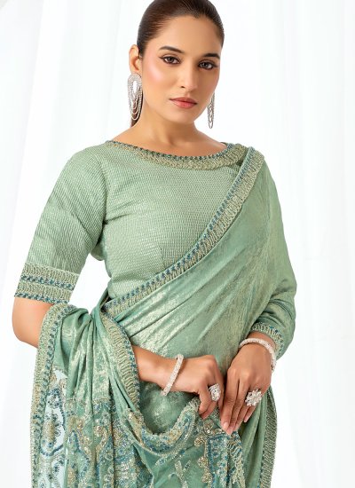 
                            Sea Green Color Traditional Saree