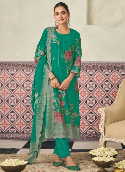 Sea Green Digital Print Party Salwar Kameez