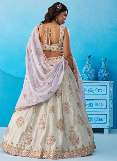 
                            Sea Green Tissue Designer Lehenga Choli