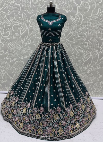 
                            Sensational Green Fandy Designer Lehenga Choli