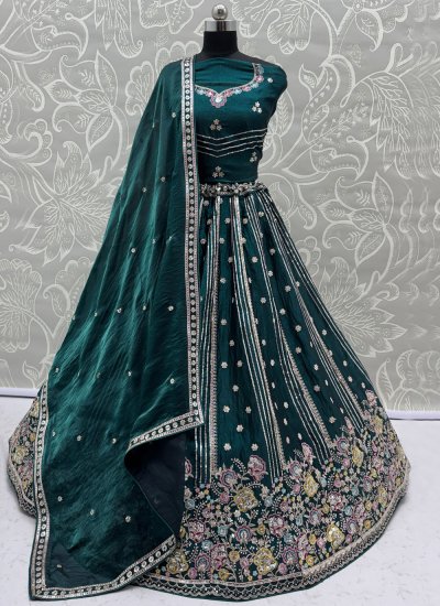 Sensational Green Fandy Designer Lehenga Choli