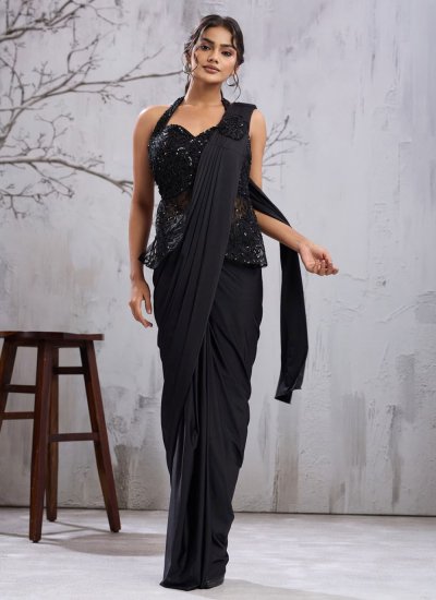 Sightly Embroidered Lycra Trendy Saree