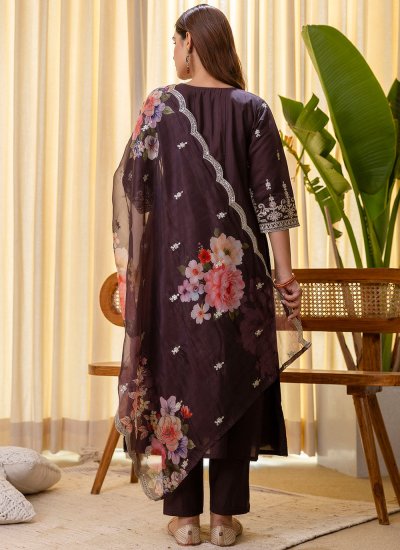 
                            Silk Blend Brown Pant Style Suit