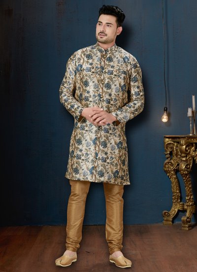 Silk Buttons Cream Indo Western