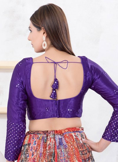 
                            Silk Designer Blouse in Purple