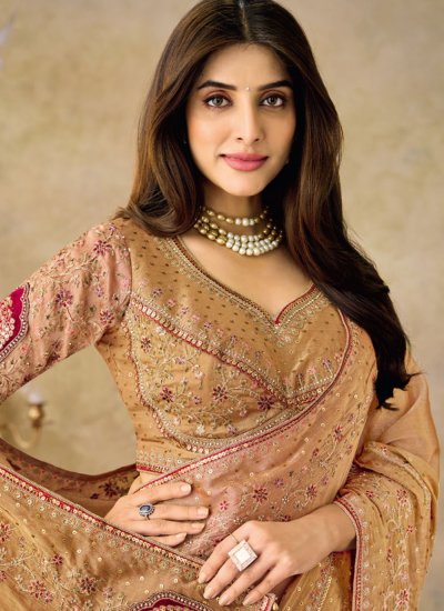 
                            Silk Embroidered Beige Classic Saree