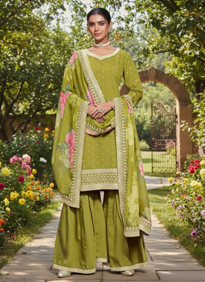 Silk Green Salwar Kameez