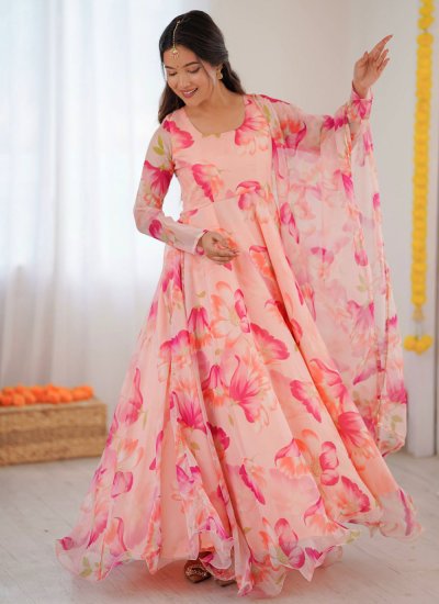 Silk Multi Colour Gown 