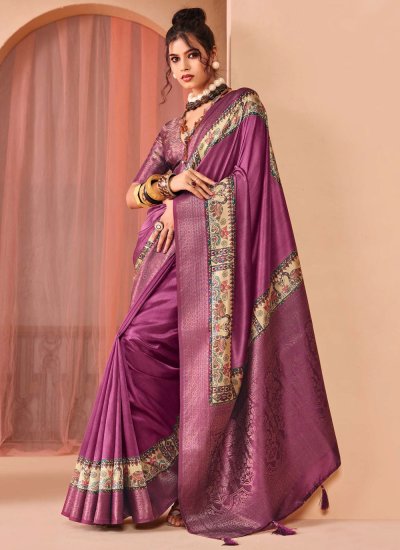 Silk Purple Classic Saree