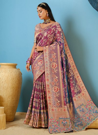 Silk Purple Traditional Saree