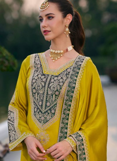 
                            Silk Yellow Salwar Kameez