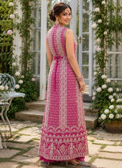 
                            Simplistic Embroidered Pink Gown 