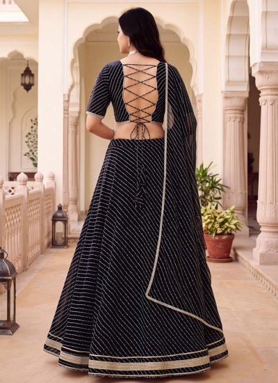 
                            Simplistic Zari Georgette A Line Lehenga Choli