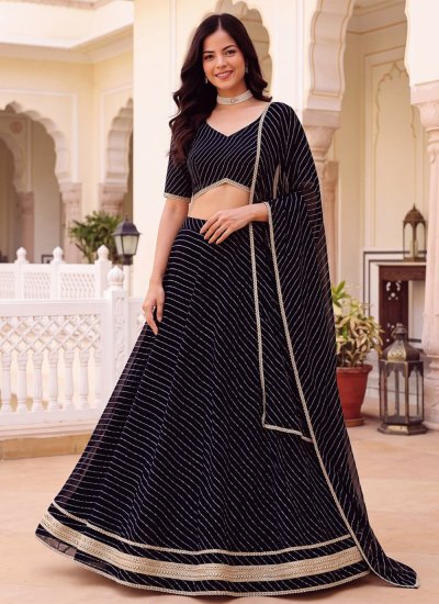 Simplistic Zari Georgette A Line Lehenga Choli
