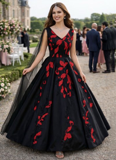 Sophisticated Fancy Fabric Embroidered Designer Gown
