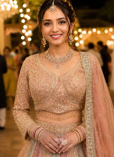 
                            Sorcerous Multi Colour Embroidered Trendy Lehenga Choli