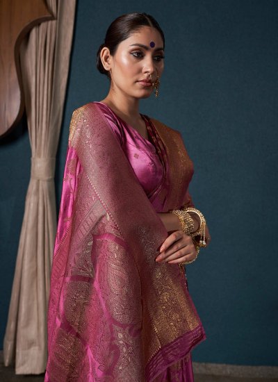 
                            Sparkling Satin Silk Classic Saree