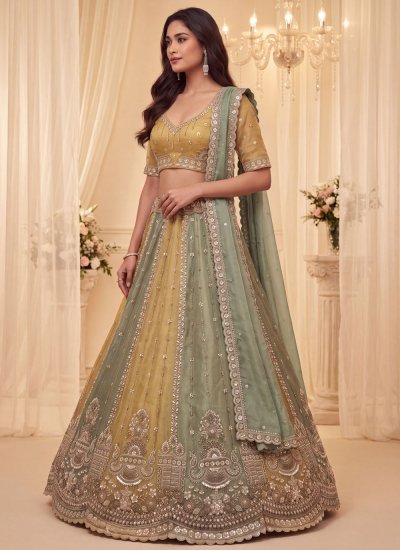 
                            Staggering Beads Multi Colour Silk Trendy Lehenga Choli