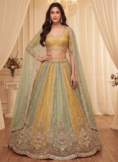 Staggering Beads Multi Colour Silk Trendy Lehenga Choli