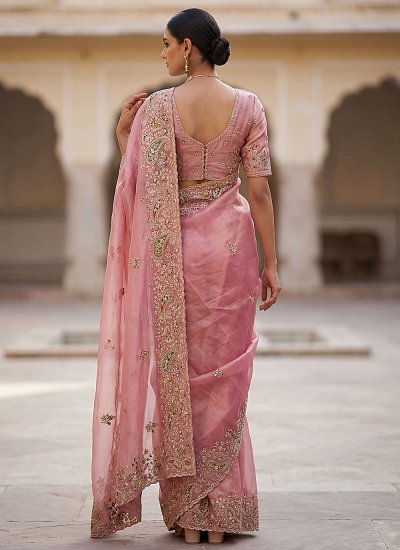 
                            Sterling Pink Wedding Saree