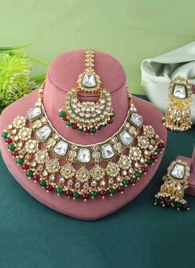 
                            Stone Work Multi Colour Necklace Set