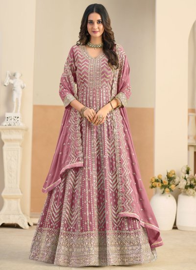 Strange Faux Georgette Embroidered Anarkali Salwar Kameez