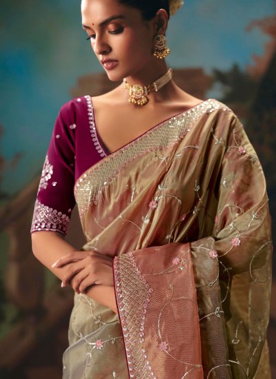 
                            Striking Fancy Fabric Sequins Trendy Saree