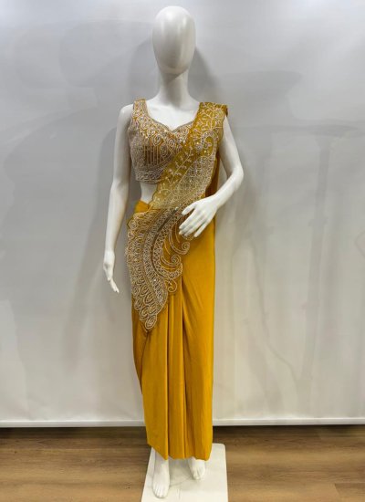 
                            Stunning Mustard Imported Trendy Saree