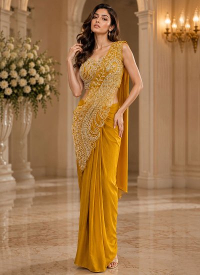 Stunning Mustard Imported Trendy Saree