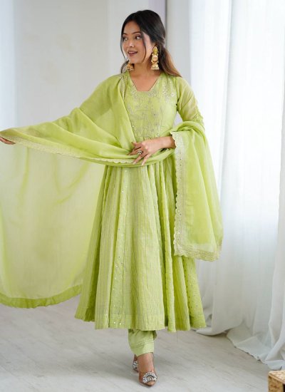 Subtle Embroidered Ceremonial Anarkali Salwar Kameez
