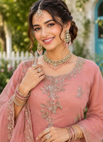 
                            Subtle Fancy Fabric Peach Readymade Salwar Kameez