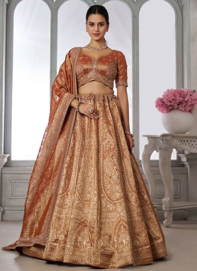 Superb Embroidered Kanjivaram Silk Designer Lehenga Choli