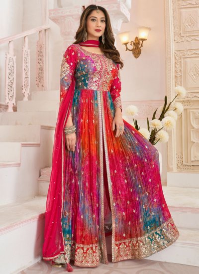 Surpassing Multi Colour Embroidered Readymade Salwar Kameez