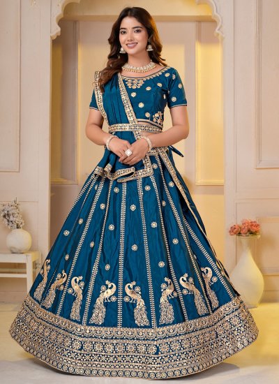 Teal Ceremonial Designer Lehenga Choli