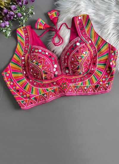 
                            Thread Work Silk Designer Blouse in Pink Colour