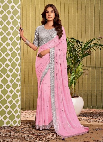 Tissue Classic Saree in Pink Colour