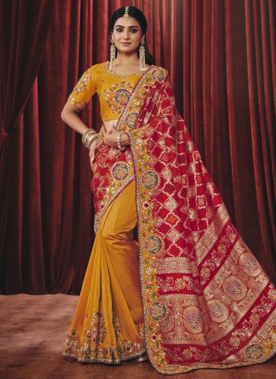 Titillating Embroidered Silk Contemporary Saree