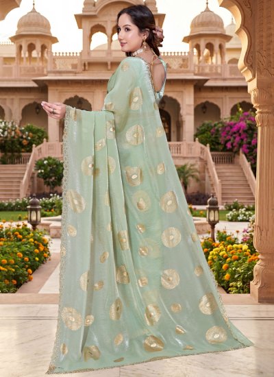 
                            Topnotch Fandy Fancy Sea Green Classic Saree